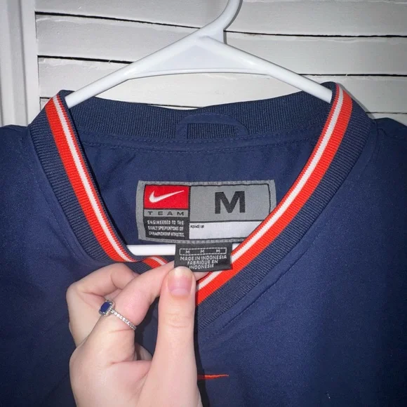 Vintage Nike Illinois Windbreaker Pullover Center Swoosh Logo Navy Size Mens M - Picture 3 of 6